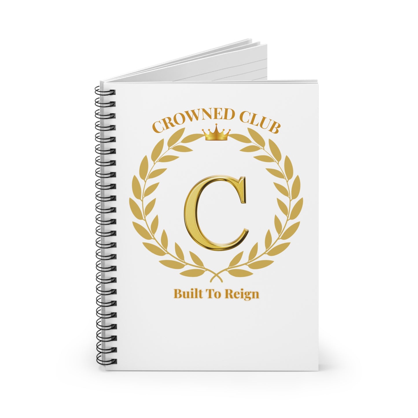 Crowned Club Spiral Notebook - Gold Monogrammed Journal