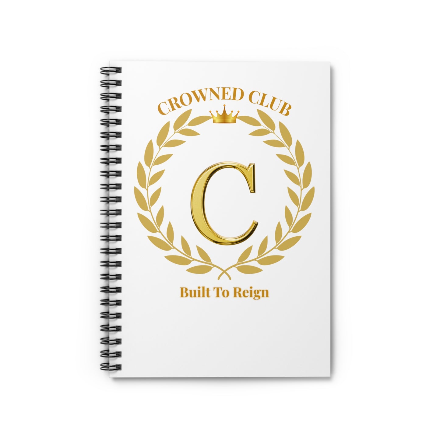 Crowned Club Spiral Notebook - Gold Monogrammed Journal