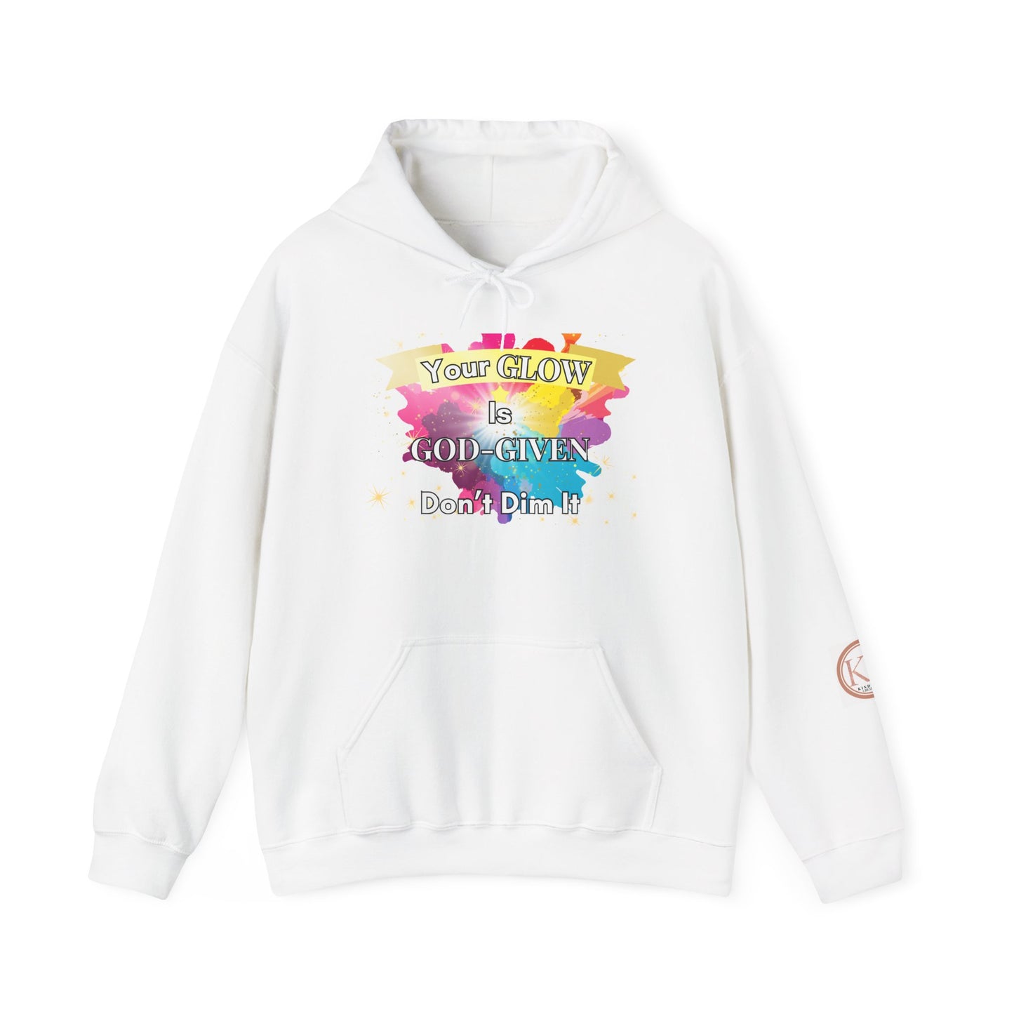 Unisex Inspirational White Hoodie - YOUR GLOW IS GOD-GIVEN, DON'T DIM IT!