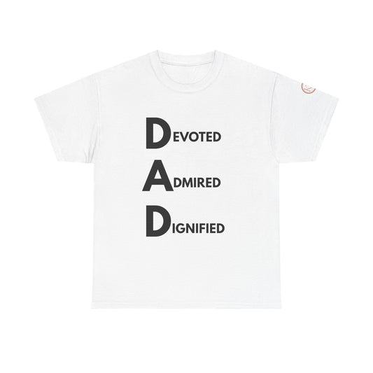 Father's Day Cotton Tee - Perfect Gift for Dad, Devoted, Admired, Dignified